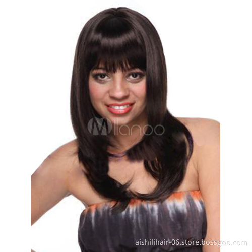 Cheap  wigs for black women long straight black wigs without bangs, glue full lace wigs, 26-inch full lace wigs